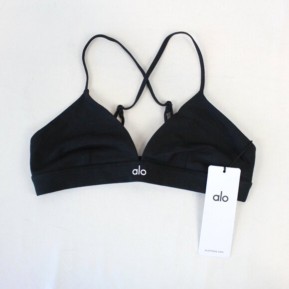ALO Yoga Splendor Bra - Light Support in Black/White Size Medium (8-10) NWT - Picture 1 of 6